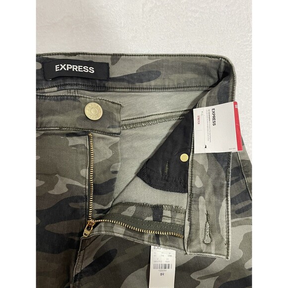 Express, Women's Stretch Ankle Zip Leggings Mid-Rise Size 8 Camou Pants - Picture 8 of 14